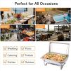 6 Sets Chafing Buffet Plate Outdoor Food Warmer Chafer Buffet Plate