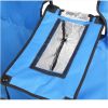 Double Folding Picnic Chairs w/Umbrella Mini Table Beverage Holder Carrying Bag for Beach Patio Pool Park Outdoor Portable Camping Chair (Blue)