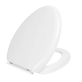 Miibox Removable Elongated Bowl White Toilet Seat, with Nonslip Grip-Tight Never